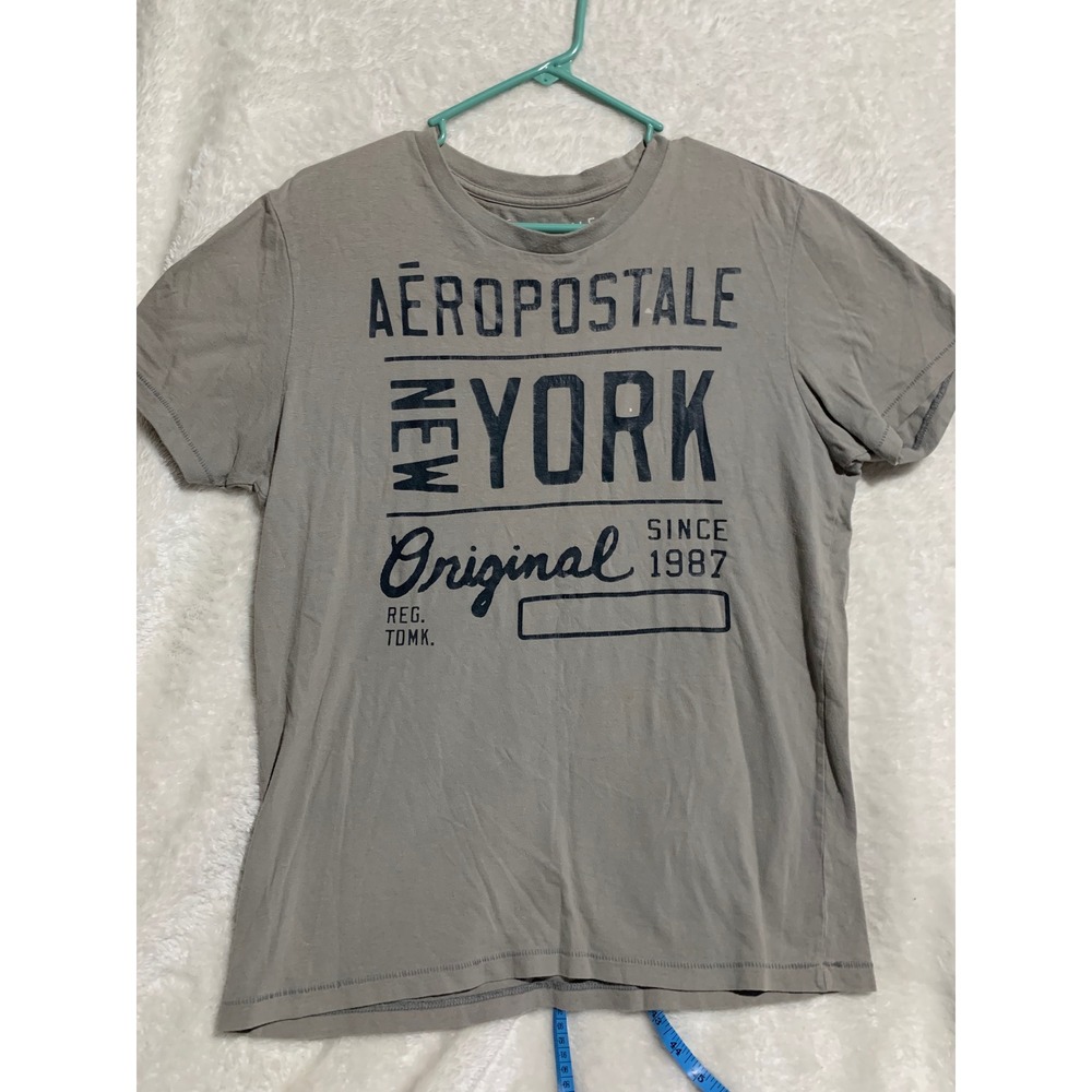 Aeropostale Mens New York Original Graphic T-Shirt Grey Cotton Size M 7326-25